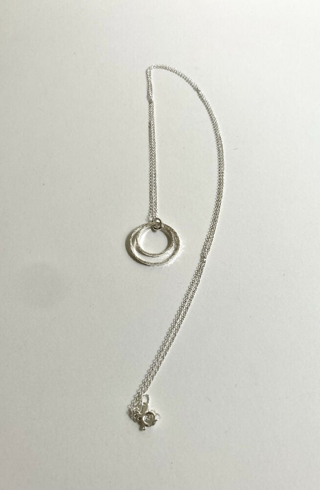 Handmade Sterling Silver Double Ring Pendant