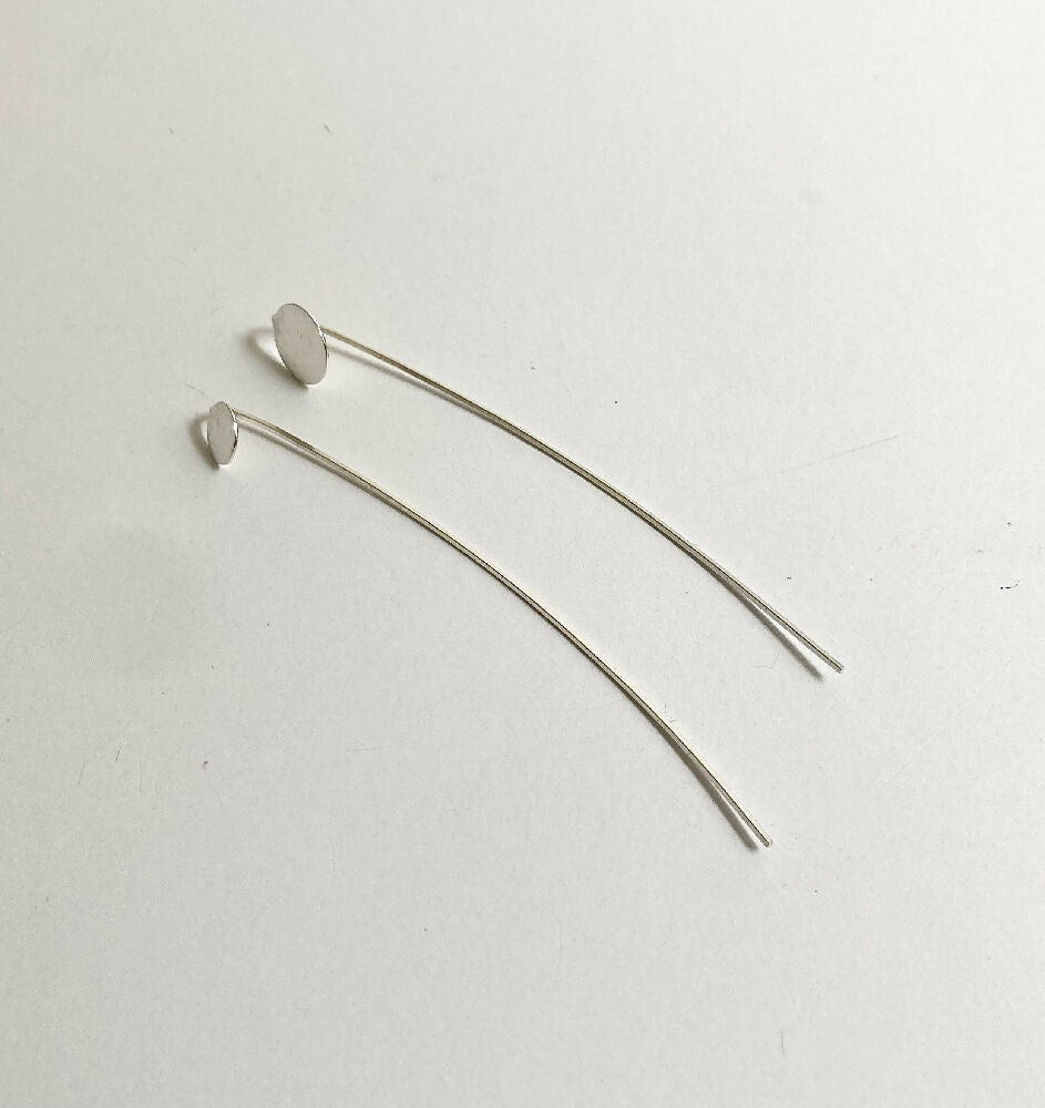 Long Handmade Sterling Silver Earrings