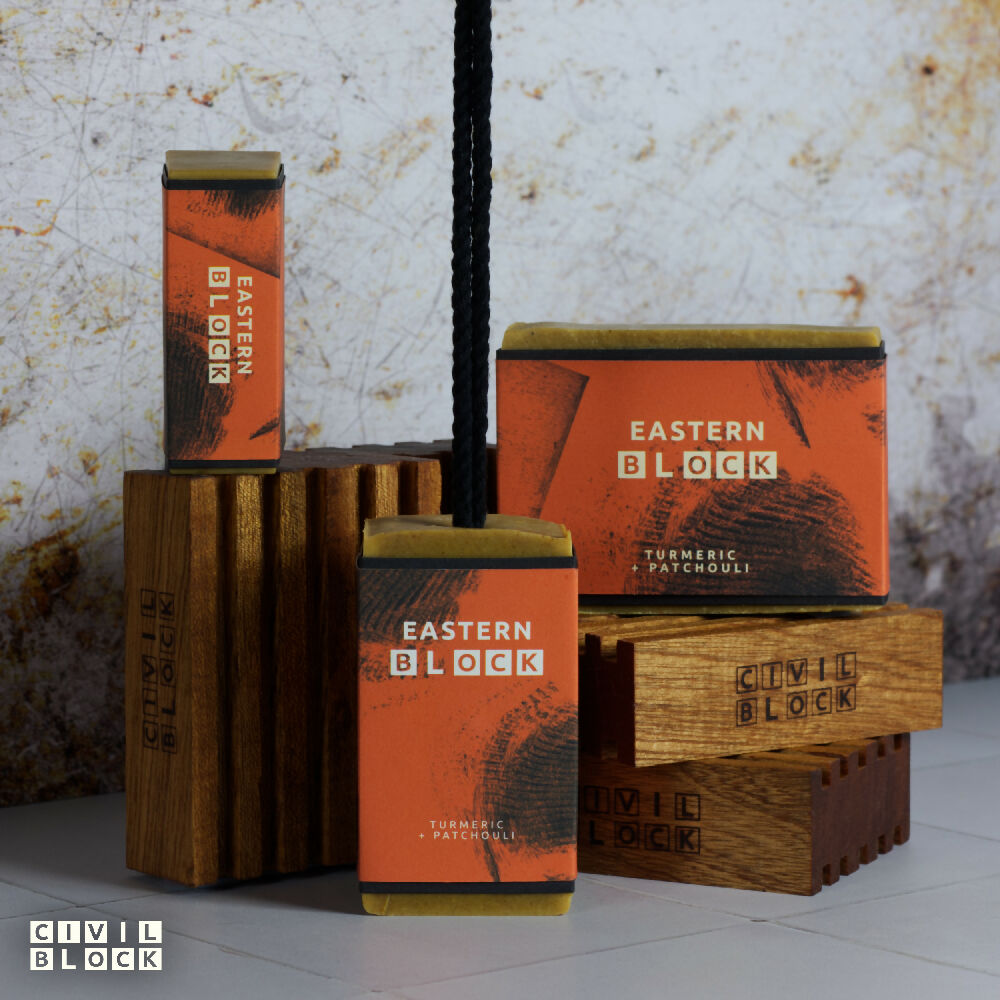 EASTERN BLOCK + ROPE Turmeric + Patchouli Calming Soap on a Rope