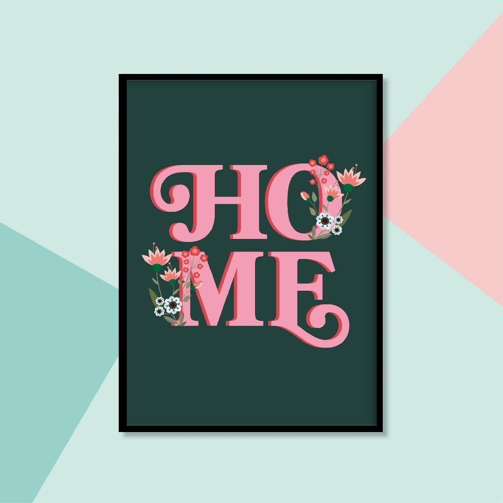 Floral HOME A4 Print