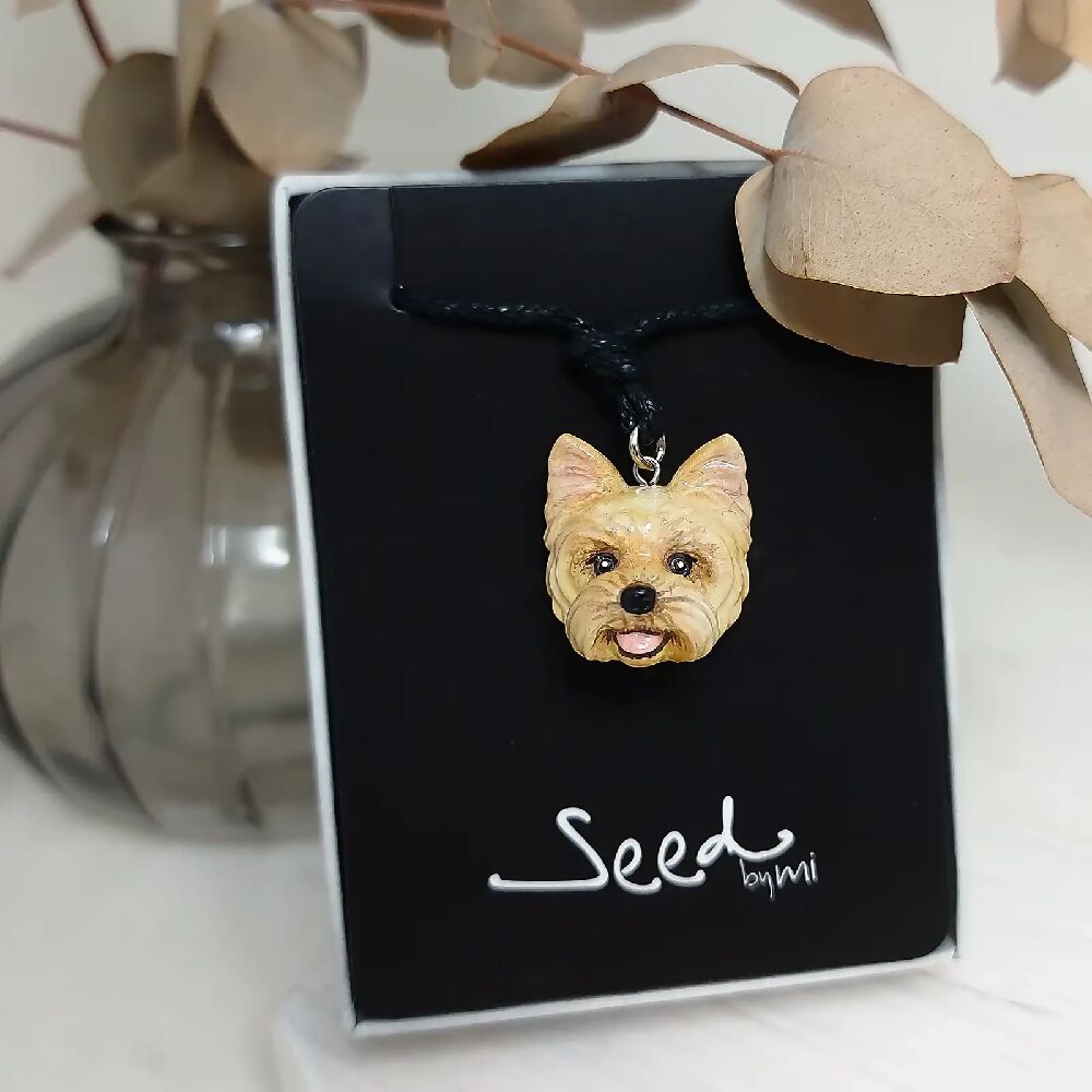 Yorkshire Terrier Pendant necklace | Golden