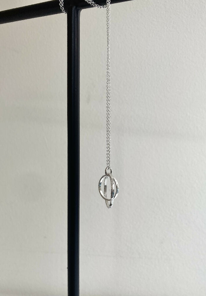 Handmade Sterling Silver Double Ring Pendant