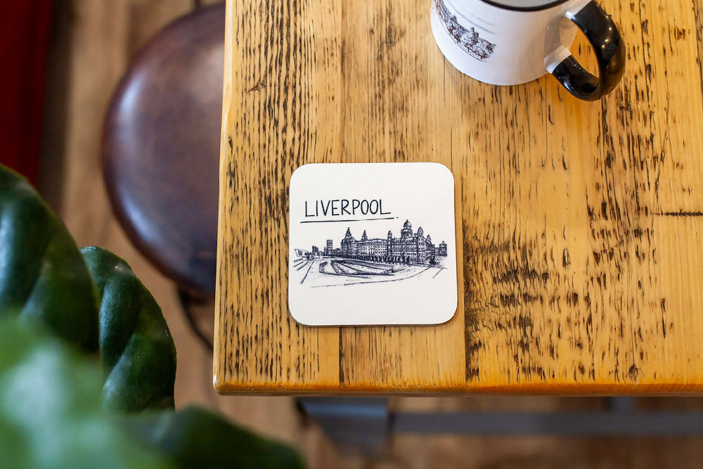 LIVERPOOL SKYLINE DRINKS COASTER