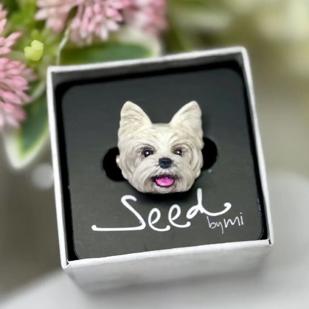 Yorkshire Terrier Brooch | Golden
