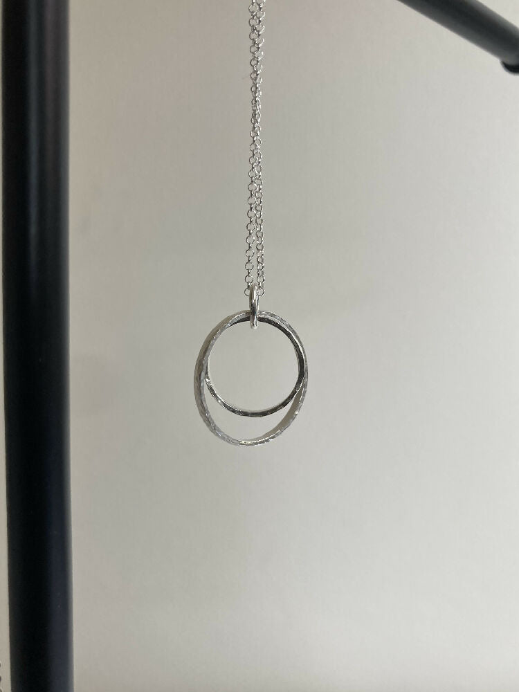 Handmade Sterling Silver Double Ring Pendant
