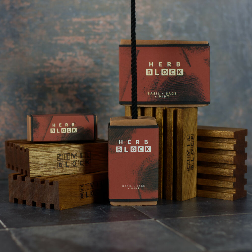 HERB BLOCK + ROPE Basil + Sage + Mint Complex Soap on a Rope