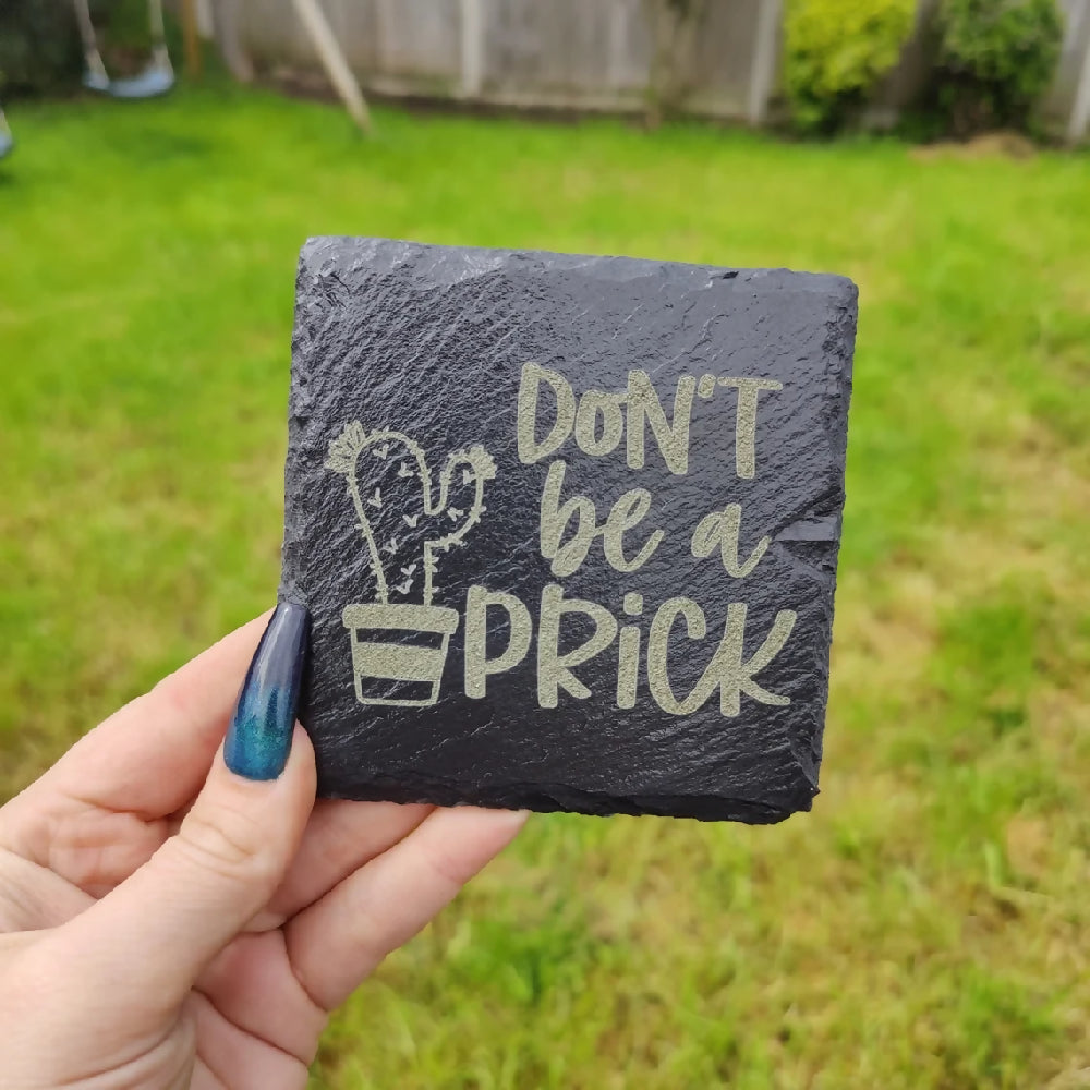 Slate coaster. Funny Rude gift. Engraved personalised present. House decor
