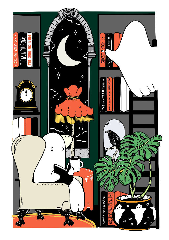 Haunted Library A4 Art Print