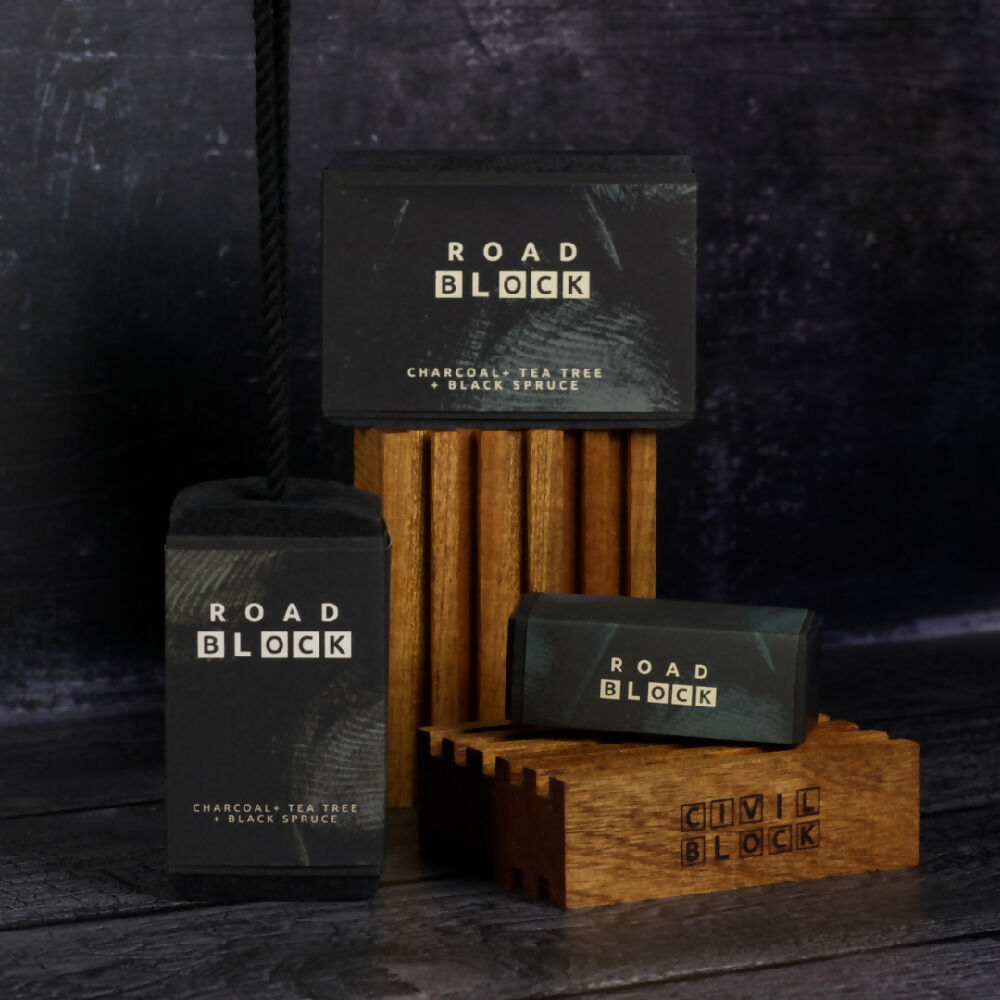 ROAD BLOCK Charcoal + Tea Tree + Black Spruce Soap
