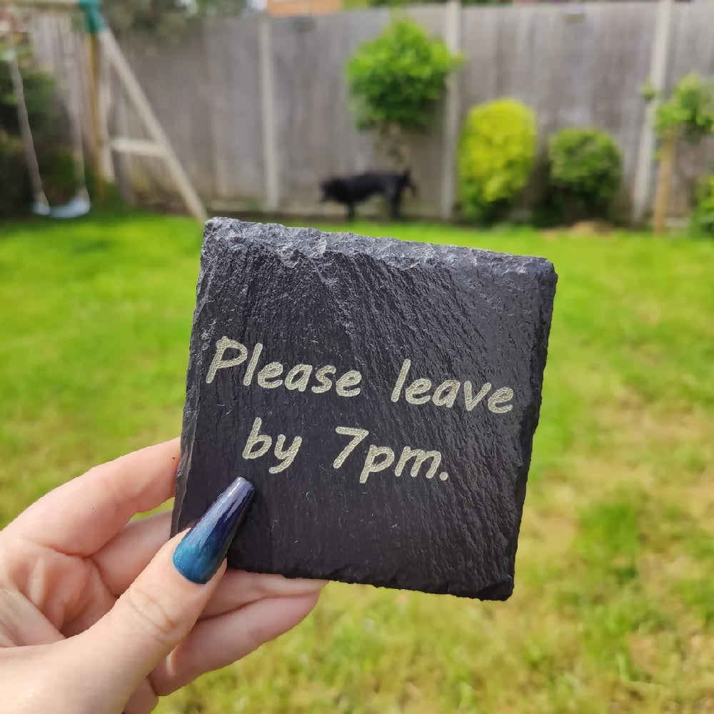 Slate coaster. Funny Rude gift. Engraved personalised present. House decor