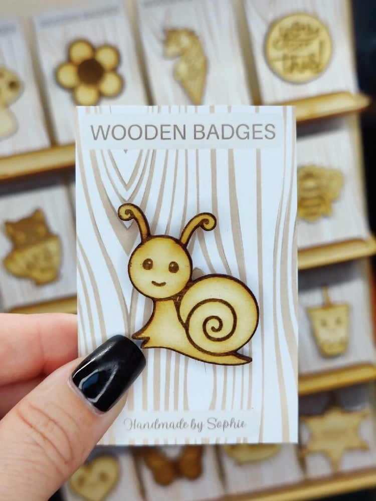 Wooden badge | Handmade pocket gift | Cute present for him her | Gothic funny badge | Animal
