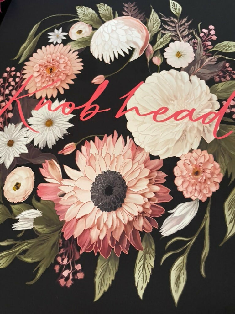 Knobhead A4 Art Print/ Offensive Art/Illustration/Rude Art/pink floral
