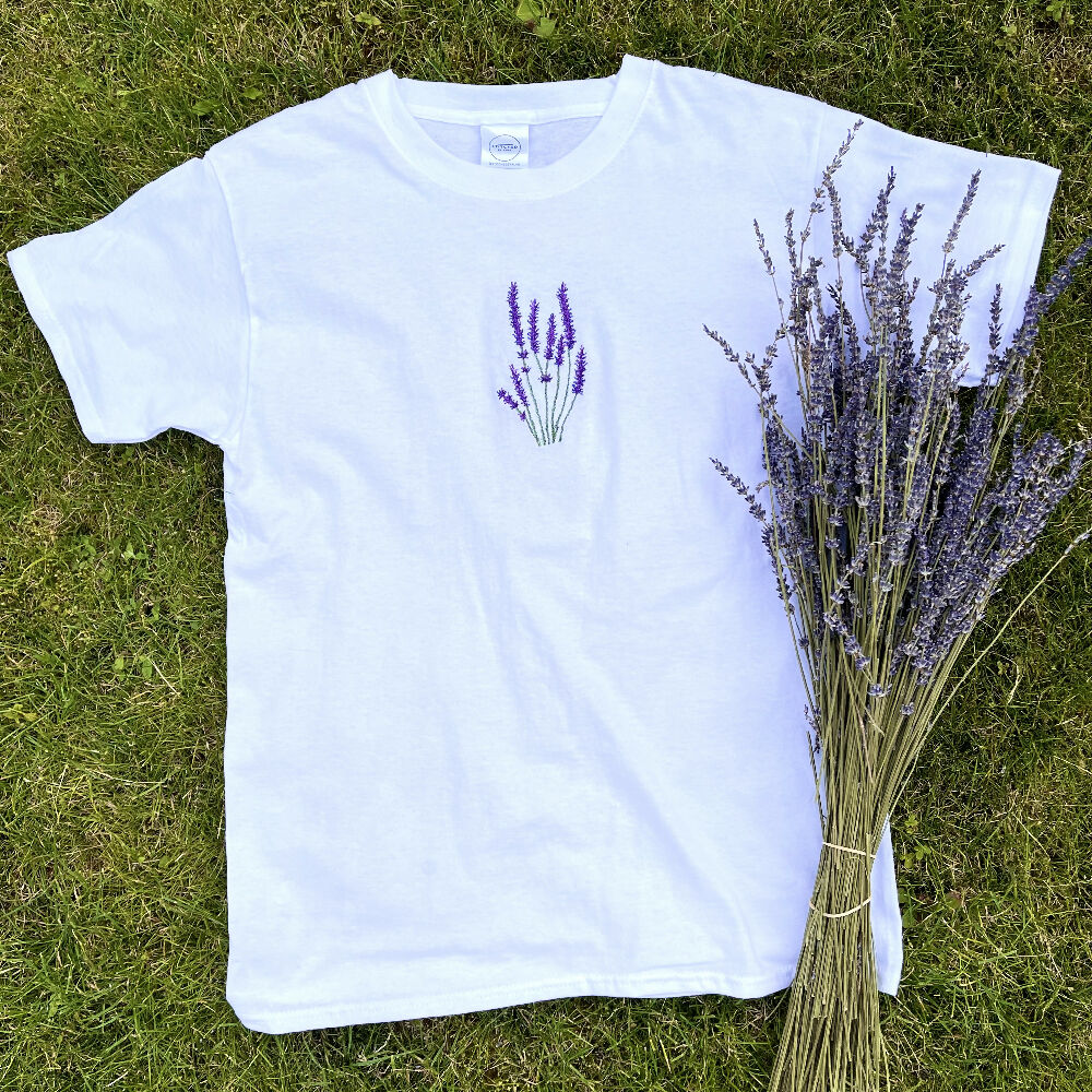Freehand Embroidered Lavender T-Shirt