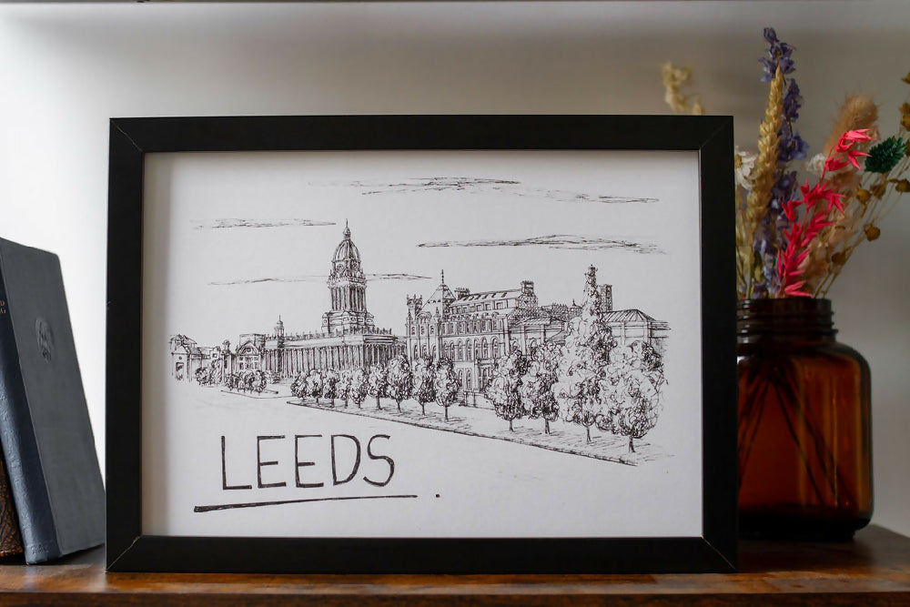 LEEDS SKYLINE ART PRINT