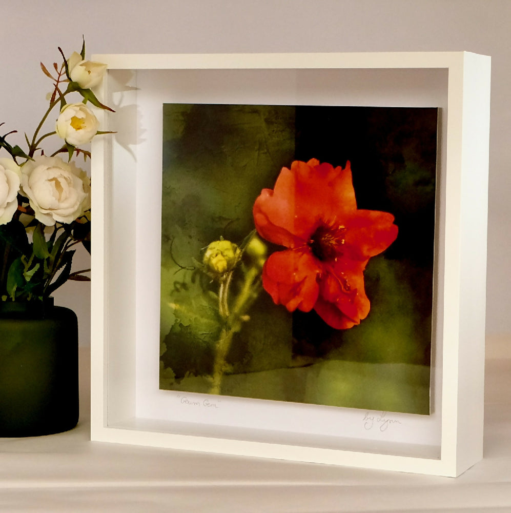 FLORAL PRINT IN 3D BOX FRAME - "GEUM GEM"