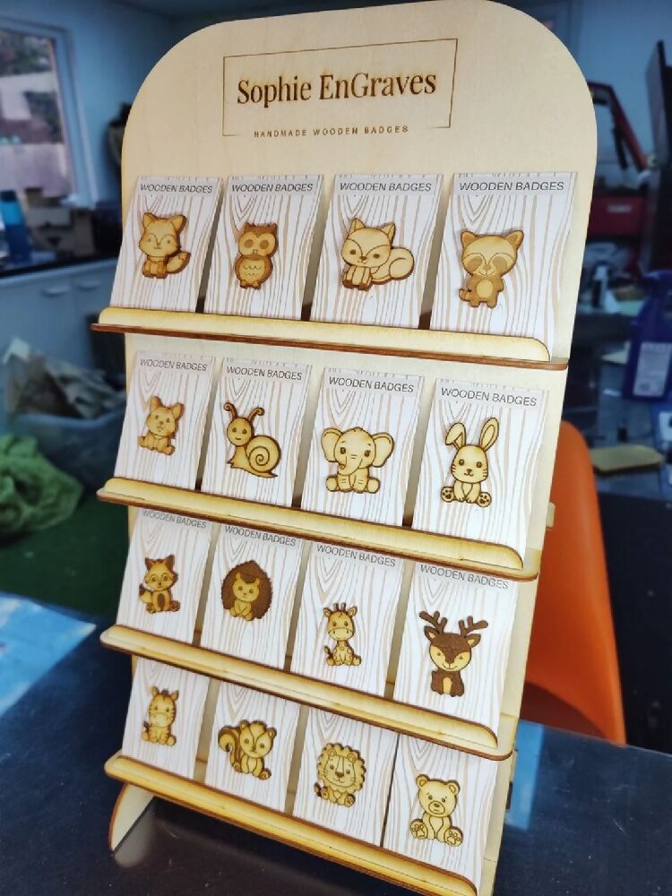 Wooden badge | Handmade pocket gift | Cute present for him her | Gothic funny badge | Animal