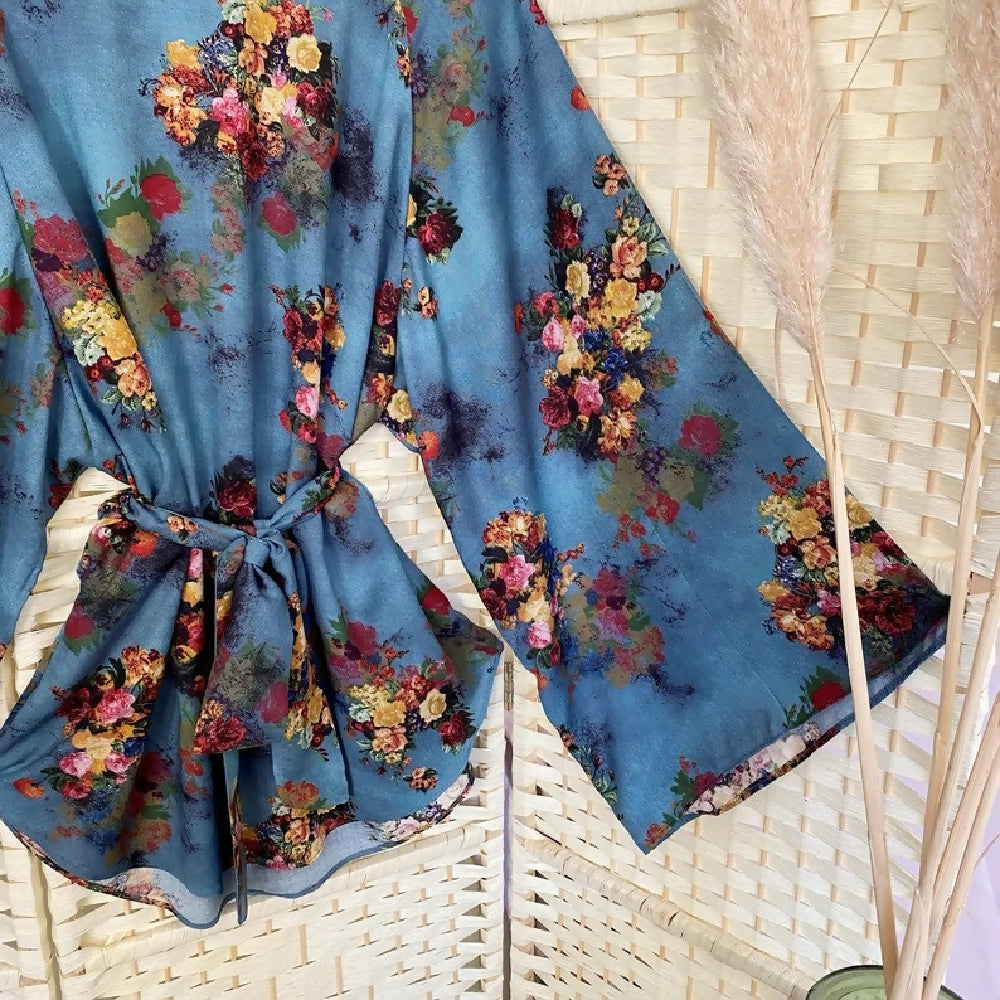 70'S INSPIRED HANDMADE BOHO TIE WAIST BLOUSE - UK 10/12