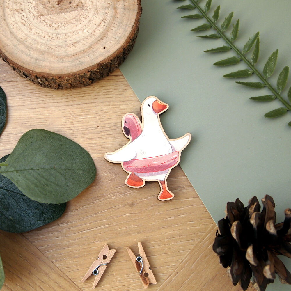 Silly Goose Wooden Magnet