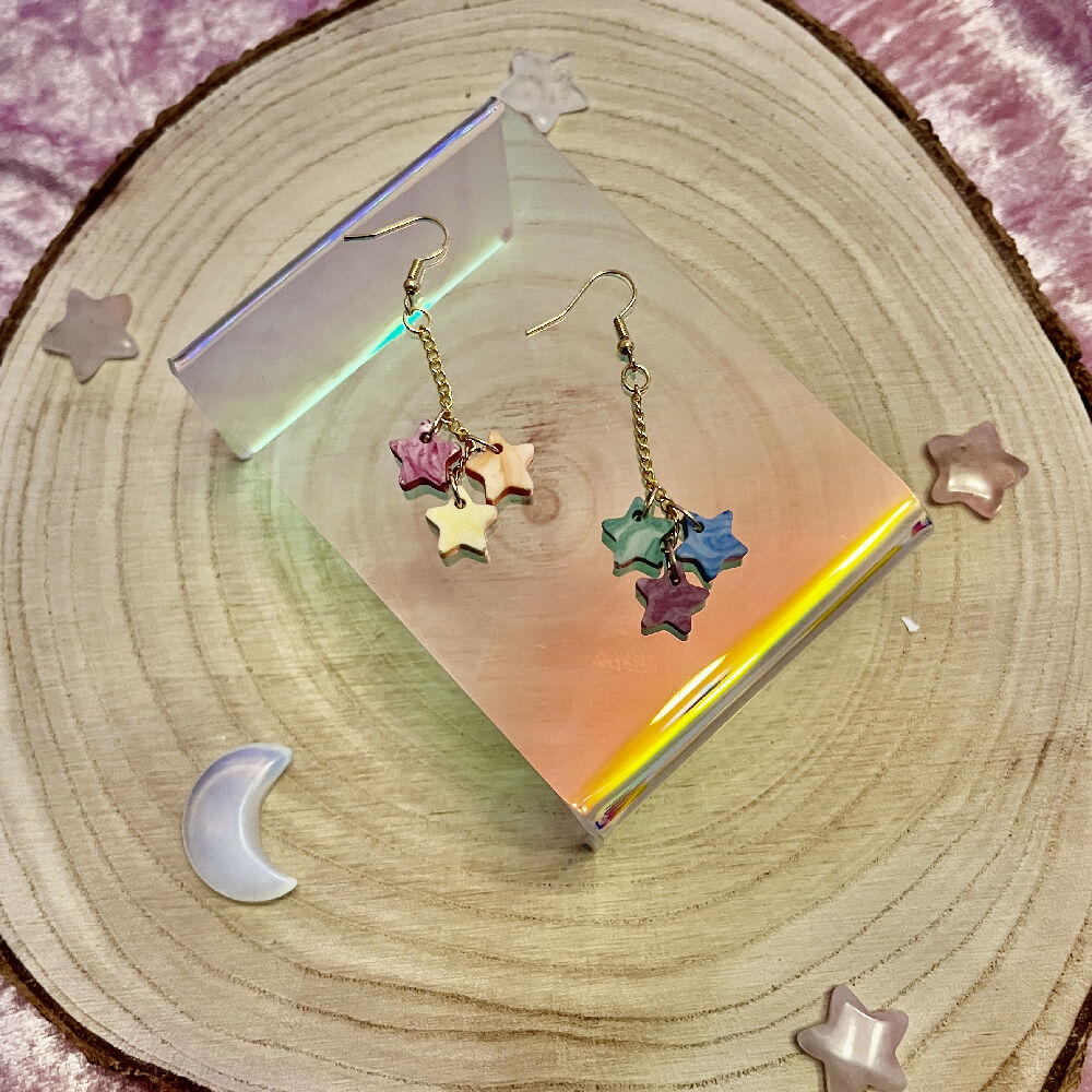 Star Cluster Dangle Earrings