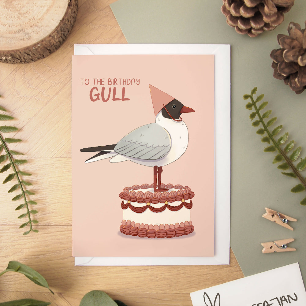 Card A6 Birthday Gull 1