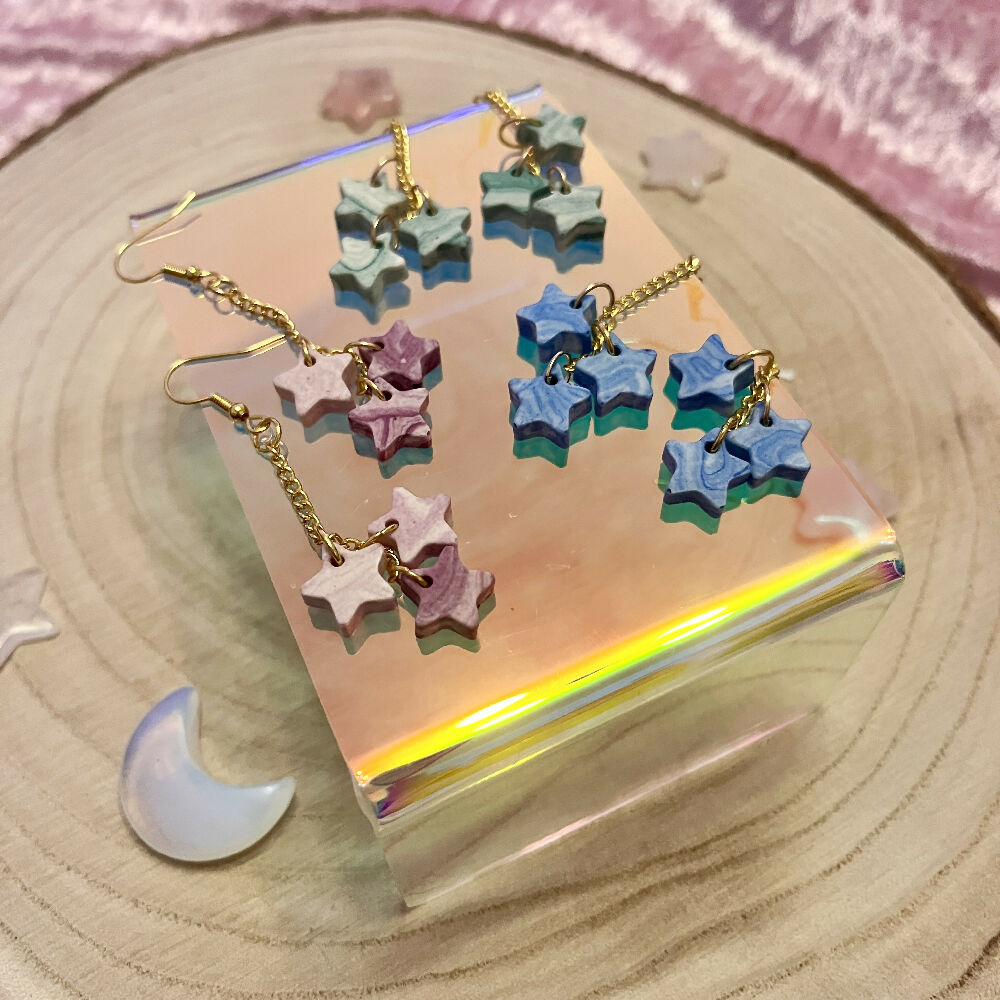 Star Cluster Dangle Earrings
