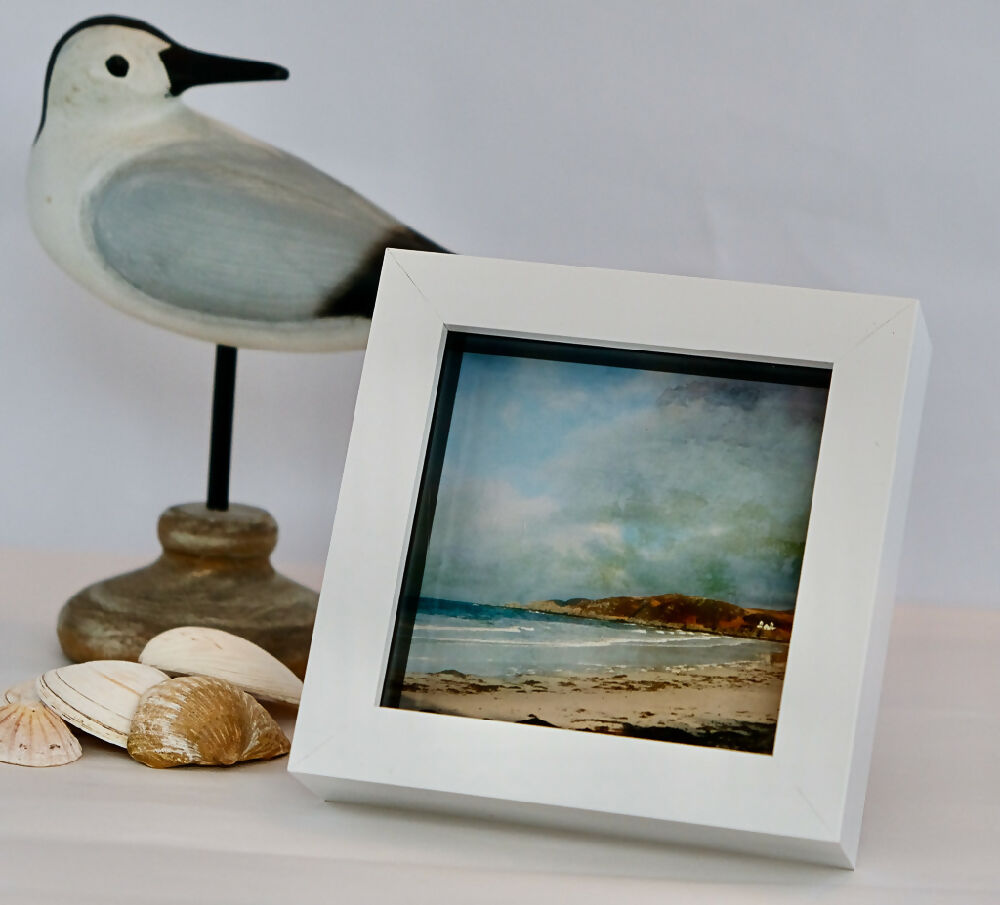 BEACH PRINT IN MINI BOX FRAME - "CAMUSDARACH BEACH"