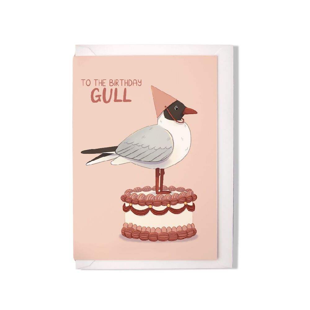 Card A6 Birthday Gull 1