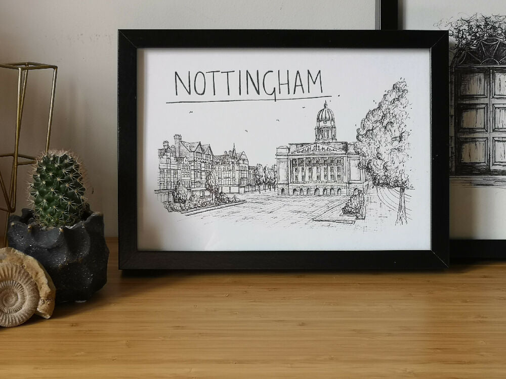 NOTTINGHAM SKYLINE ART PRINT