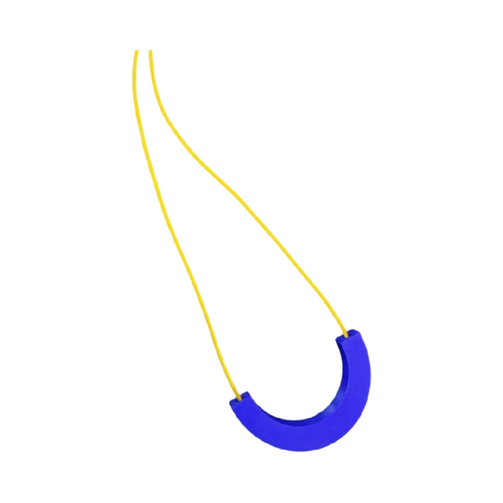 3D Printed Curve Necklace in Blue & Yellow