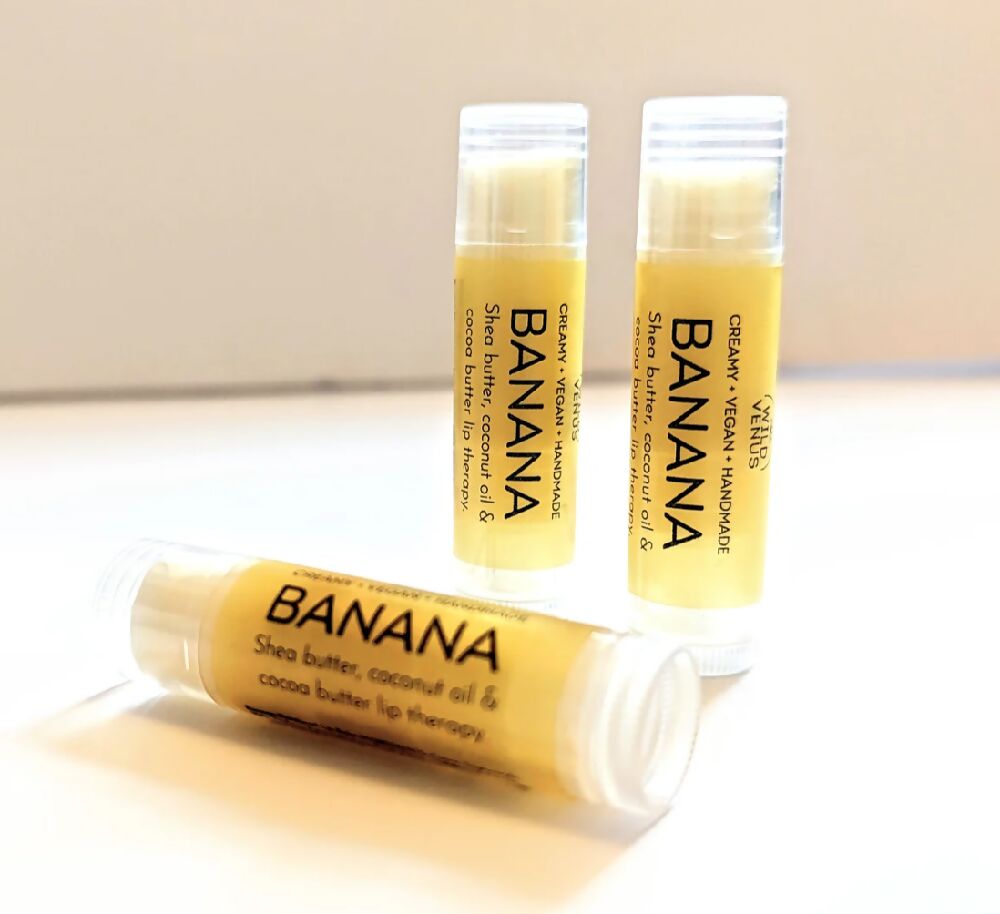 Banana Natural Vegan Lip Balm made by Wild Venus