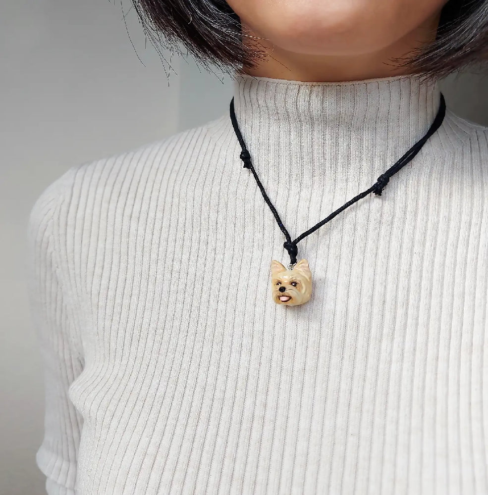 Yorkshire Terrier Pendant necklace | Golden