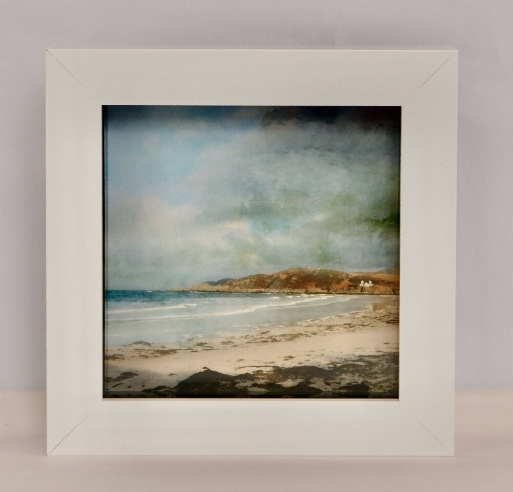 BEACH PRINT IN MINI BOX FRAME - "CAMUSDARACH BEACH"