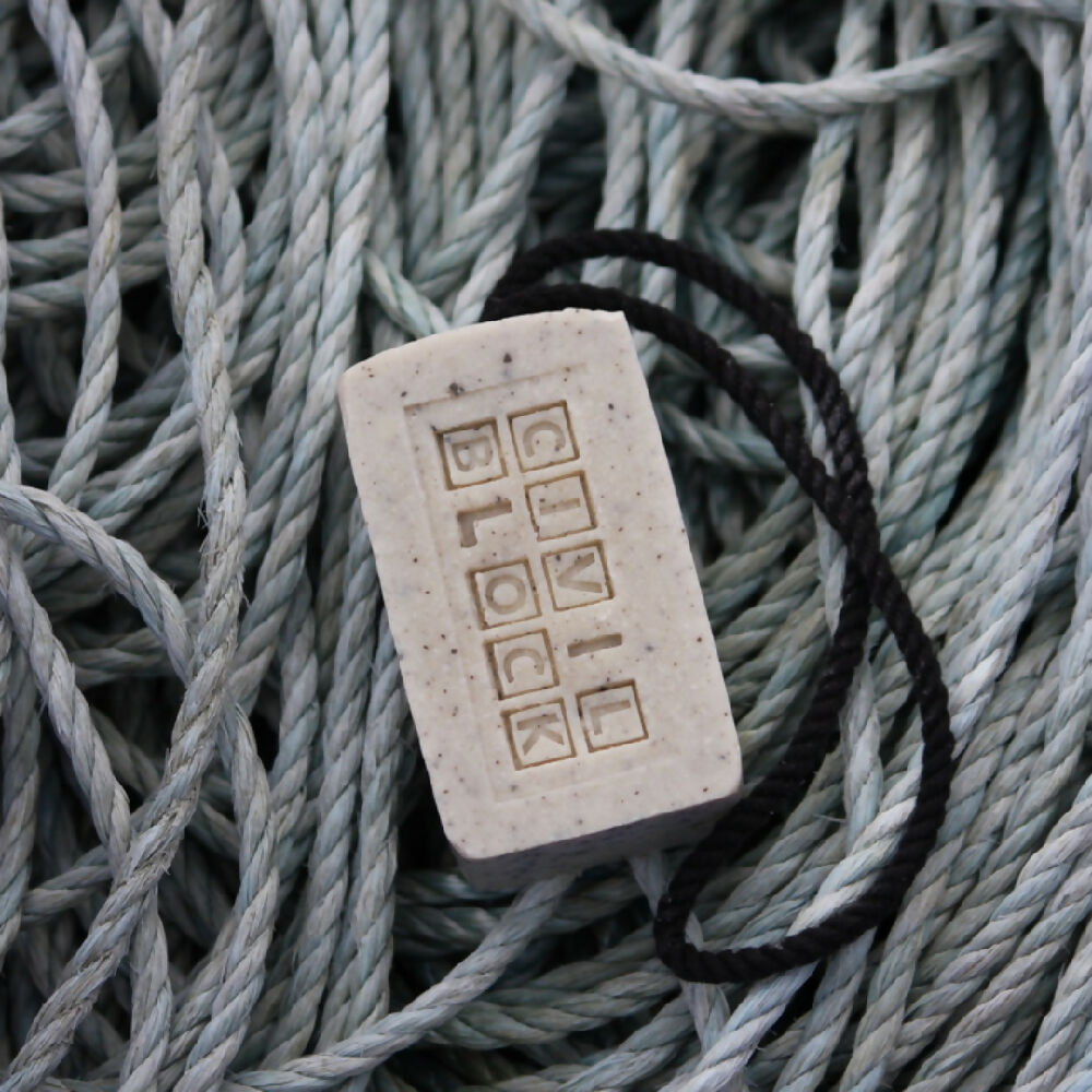 BREEZE BLOCK + ROPE Black Pepper + Pumice Exfoliating Soap on a Rope