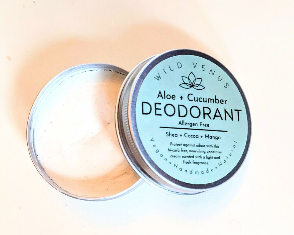 Aloe & Cucumber Deodorant / Allergen Free & Bi-Carb Free