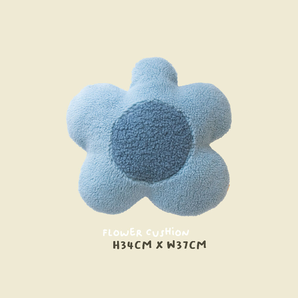 Blue Flower Room Decor Boucle Cushion
