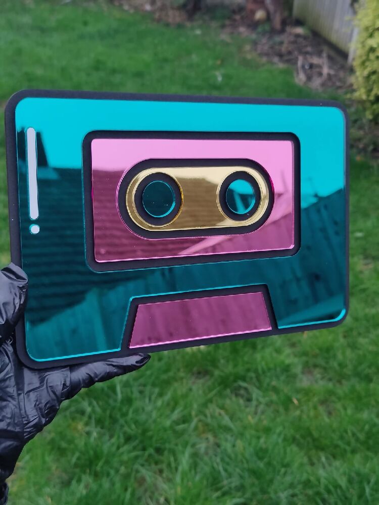 90s cassette mirror. Alternative decor. Cute. Kawaii. 90s nostalgia. Retro. Gothic decor