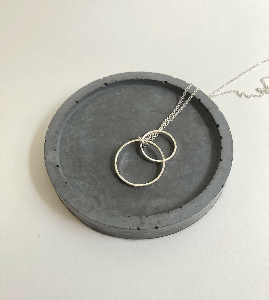 Handmade Sterling Silver Double Ring Pendant