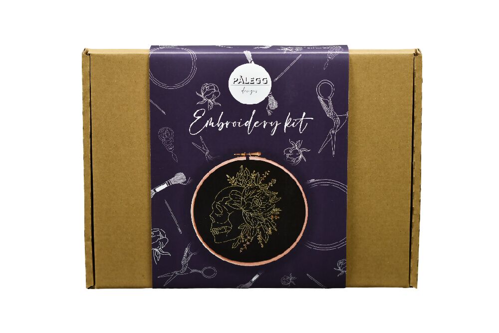 GOLD THREAD SKULL EMBROIDERY KIT