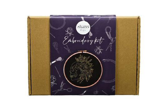GOLD THREAD SKULL EMBROIDERY KIT