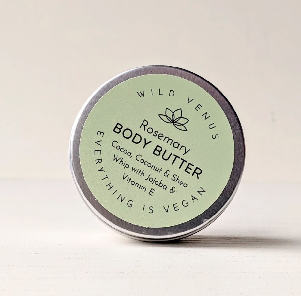A small tin of rosemary whipped body butter