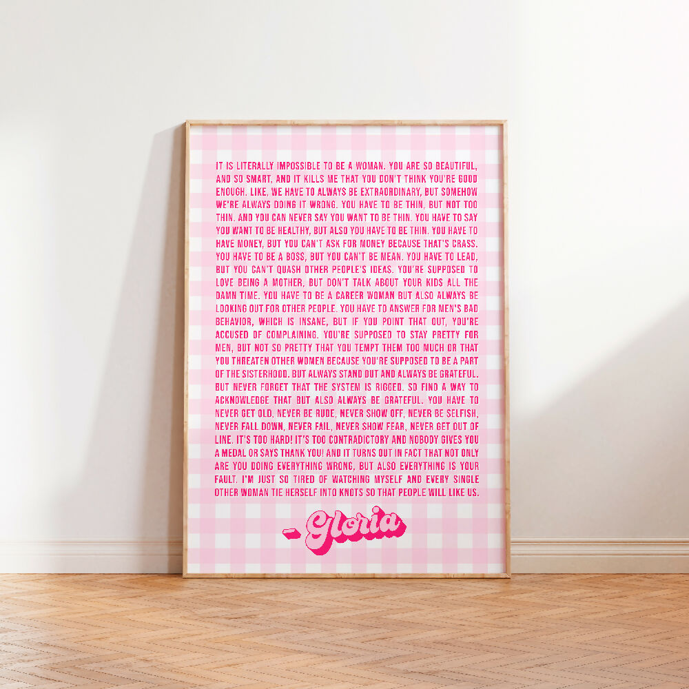 GLORIA'S MONOLOGUE PINK PRINT