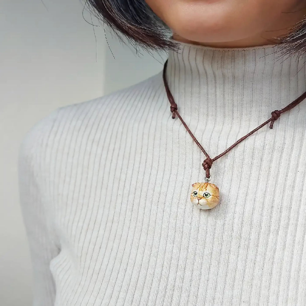 Scottish Fold Pendant necklace | Ginger