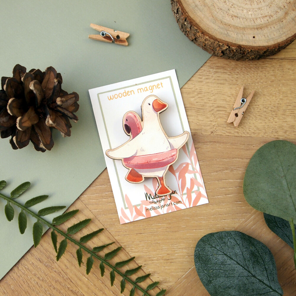 Silly Goose Wooden Magnet