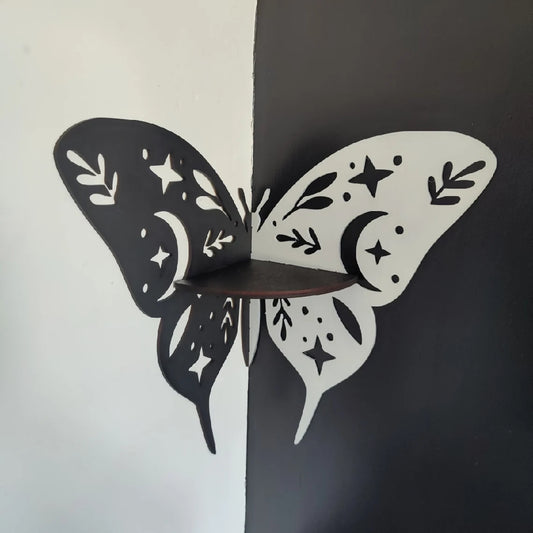 Lunar moth corner shelf. Gothic decor. Alternative spiritual crystal shelf altar