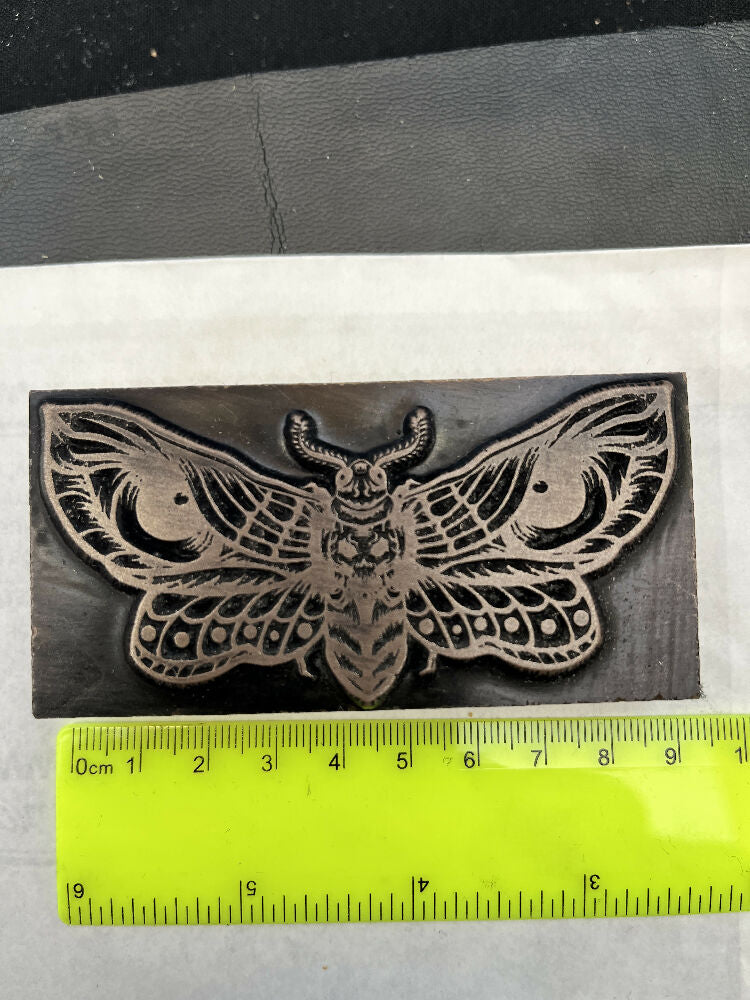 HAWK EYE DEATH HEAD MOTH PRINTING STAMP IN BRONZE