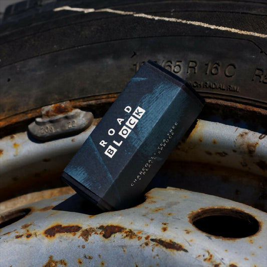 mini-ROAD BLOCK Charcoal + Tea Tree + Black Spruce Soap