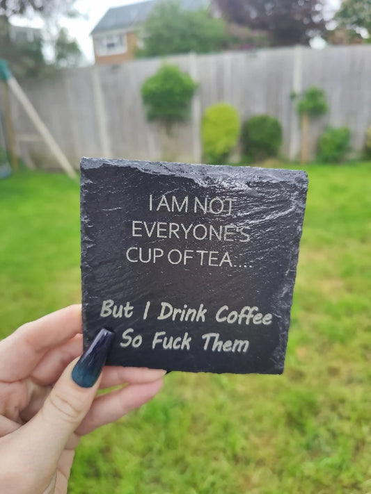 Slate coaster. Funny Rude gift. Engraved personalised present. House decor