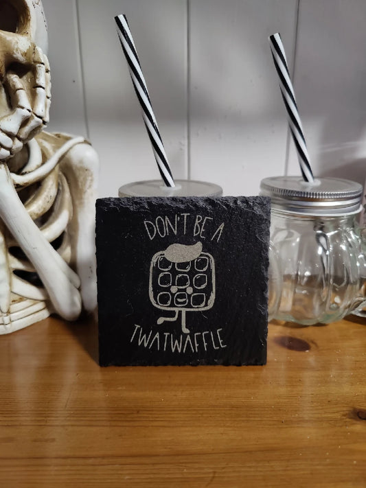 Slate coaster. Funny Rude gift. Engraved personalised present. House decor