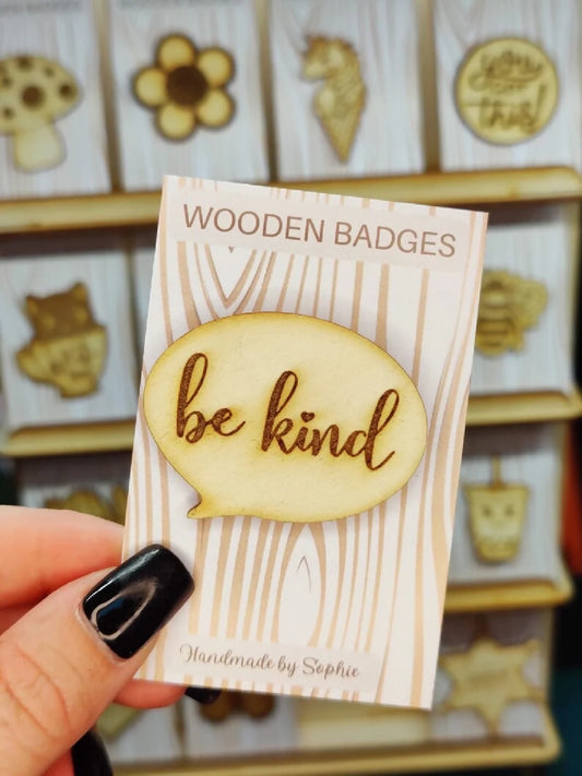 Wooden badge | Handmade pocket gift | Cute present for him her | Gothic funny badge | Animal