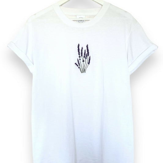 Freehand Embroidered Lavender T-Shirt